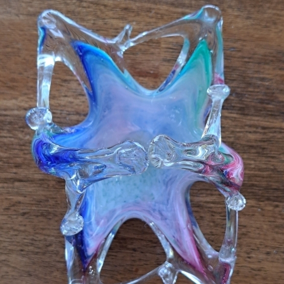 Vintage Italian Murono Lavorazione Arte Small Glass Art Dish Candy Dish Rare - Picture 5 of 12